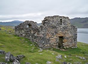 Greenland and possibly neighboring Baffin Island was settled by the Norse during what has been assumed to be a temporary warm period. They disappeared in the 1400s. Southern Greenlands Hvalsey church is the best preserved Viking ruin. (Wikimedia Commons)